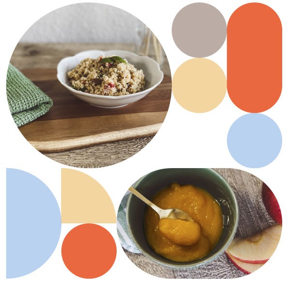 Nos plats signatures : compote de pommes et taboulé oriental maison